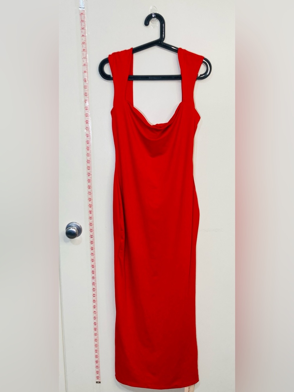 NWT SHEINBAE Size 40/42 8/10 Red Cowl Neck Midi Dress